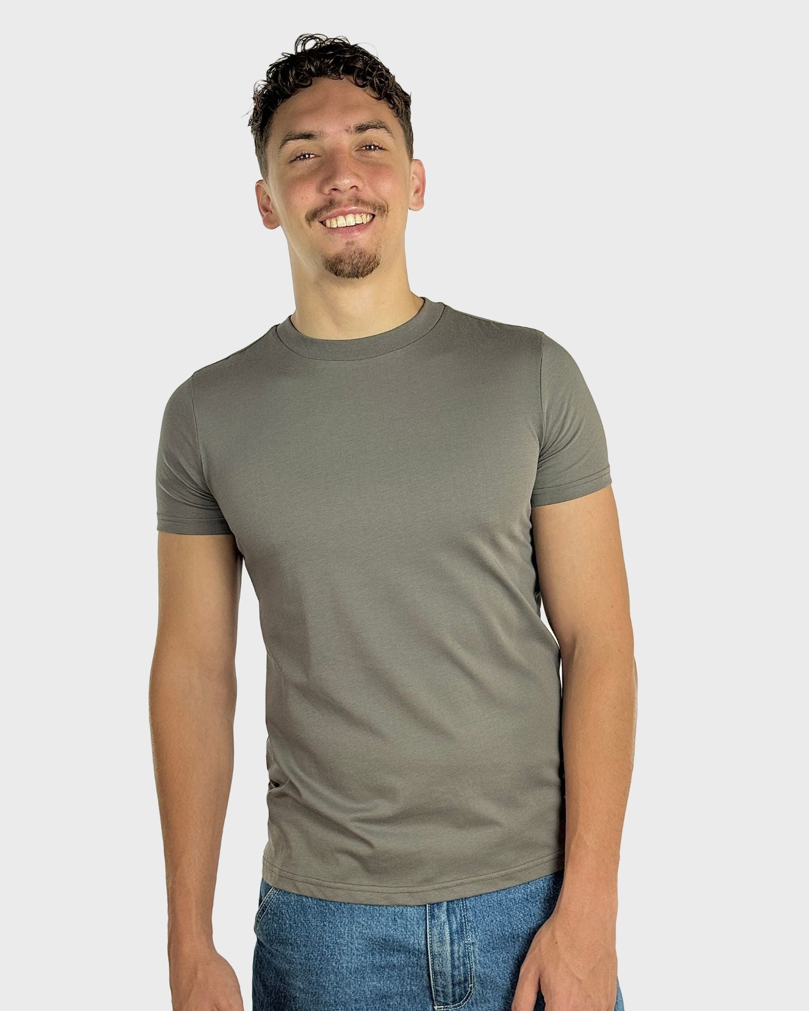 Carbon Grey Slim Crew Neck T-Shirt