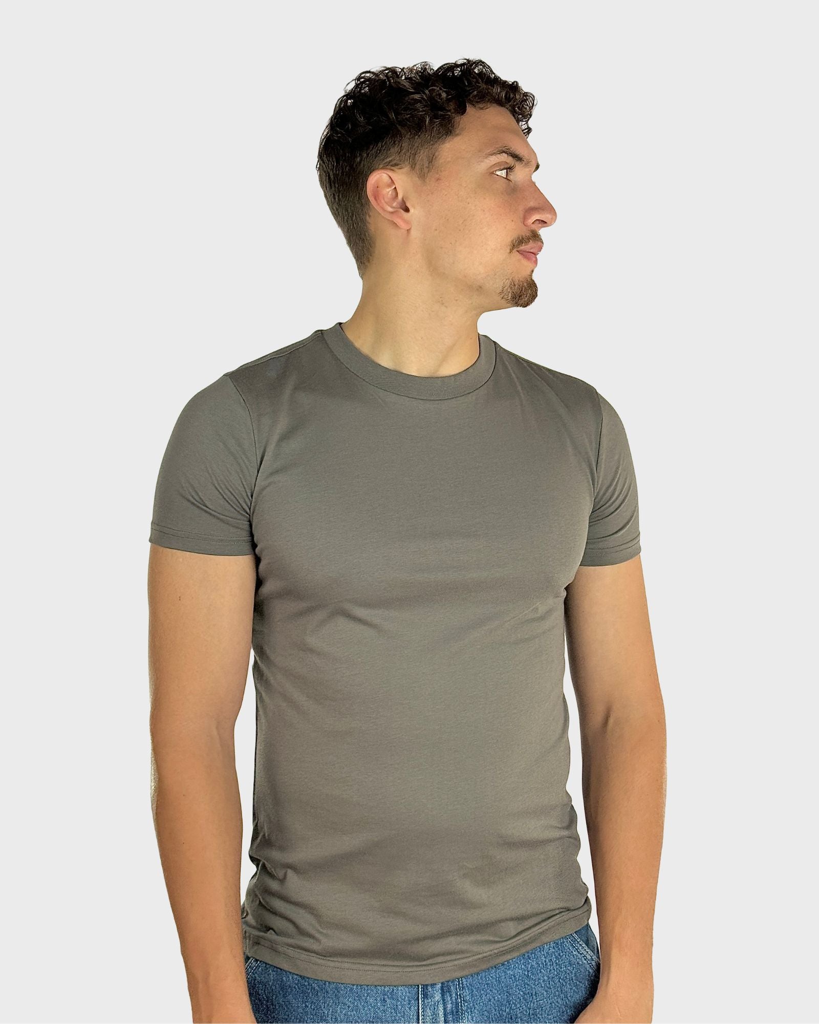 Carbon Grey Slim Crew Neck T-Shirt