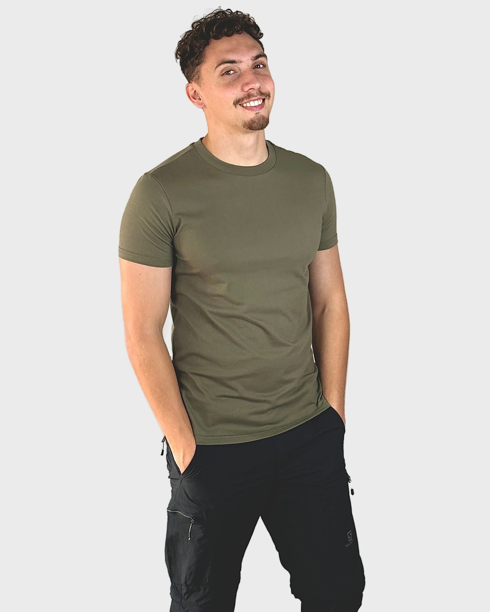 Military Green Slim Crew Neck T-Shirt