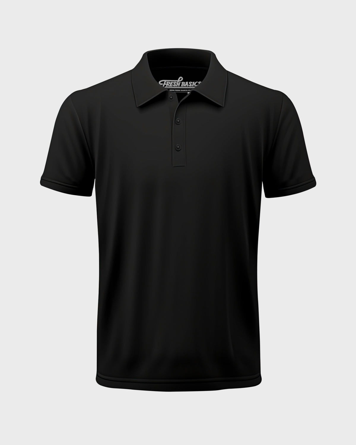 Black Slim-Fit Mens Polo